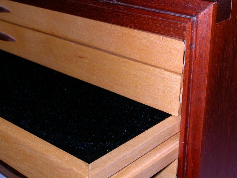 Detail of jewelry box drawer